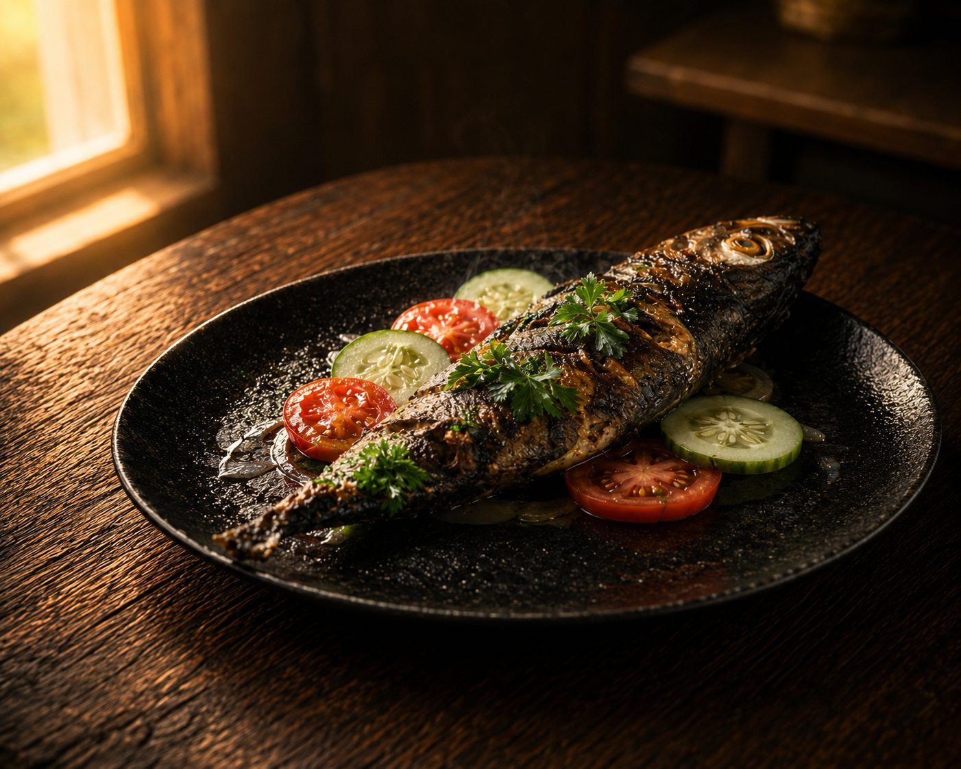 Poisson grillé au four